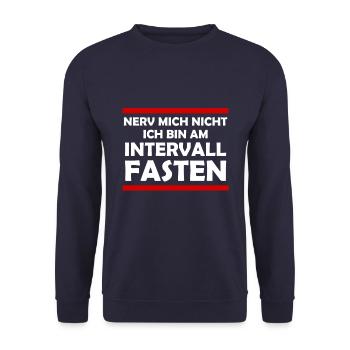 Intervallfasten Sport Fitness Studio // Geschenk - Unisex Pullover - Navy - Vorne - Alina (178cm) & Michal (187cm)