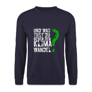 Klimawandel - Unisex Pullover - Navy - Vorne - Alina (178cm) & Michal (187cm)