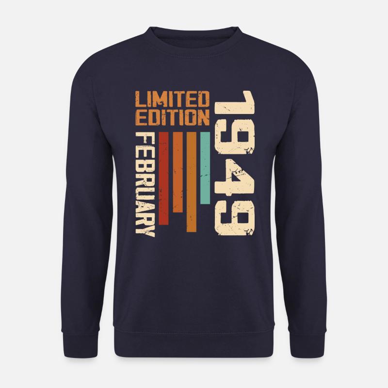 Geboren Februar 1949 Retro 1949 Geburtstag - Unisex Pullover - Navy