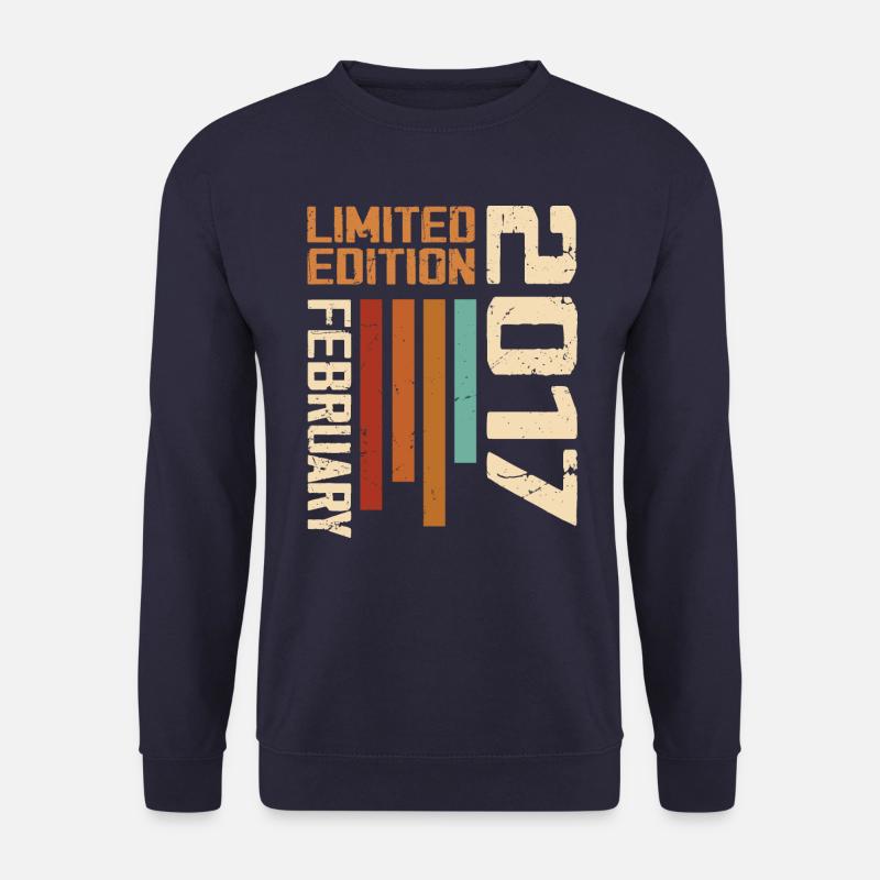 Née en Février 2017 Rétro 2017 Anniversaire - Sweat-shirt Unisexe - marine