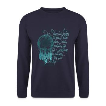 Poetry Calligraphy Flower of Life 5 - Unisex Sweatshirt - navy - Front - Alina (178cm) & Michal (187cm)
