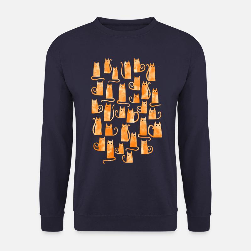 Ginger Cat Watercolor - Unisex Sweatshirt - navy