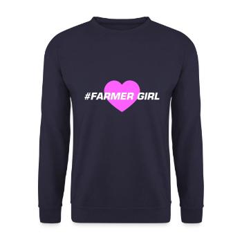 Fermier Fille Fille Coeur Amour - Sweat-shirt Unisexe - marine - Devant - Alina (178cm) & Michal (187cm)
