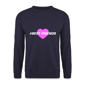 Beste Freunde Herz Liebe - Unisex Pullover - Navy - Vorne - Alina (178cm) & Michal (187cm)