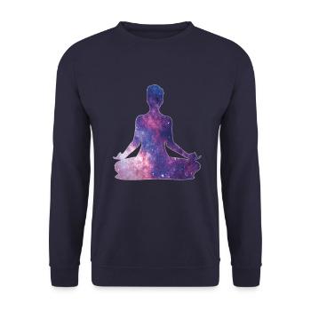 Yoga Meditation Univers - Sweat-shirt Unisexe - marine - Devant - Alina (178cm) & Michal (187cm)