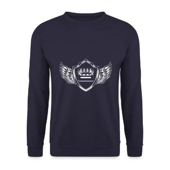Beer crate crate beer coat of arms - Unisex Sweatshirt - navy - Front - Alina (178cm) & Michal (187cm)