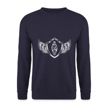 Eis Lecker Wappen - Unisex Pullover - Navy - Vorne - Alina (178cm) & Michal (187cm)