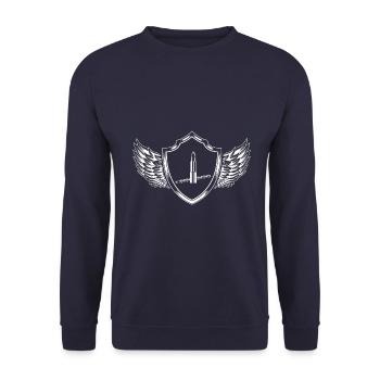 Make Up Kosmetik Icon Wappen - Unisex Pullover - Navy - Vorne - Alina (178cm) & Michal (187cm)