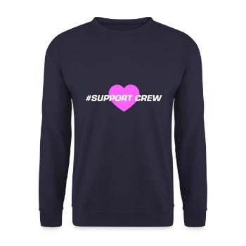 Support Crew Herz Liebe - Unisex Pullover - Navy - Vorne - Alina (178cm) & Michal (187cm)