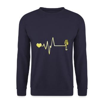 Rasage Pulse Coeur Amour - Sweat-shirt Unisexe - marine - Devant - Alina (178cm) & Michal (187cm)