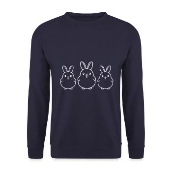 L’équipe des lapins - Sweat-shirt Unisexe - marine - Devant - Alina (178cm) & Michal (187cm)