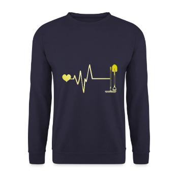 Shovel Pulse Heart Love - Unisex Sweatshirt - navy - Front - Alina (178cm) & Michal (187cm)