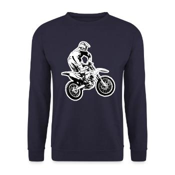 Motocross - Unisex Sweatshirt - navy - Front - Alina (178cm) & Michal (187cm)
