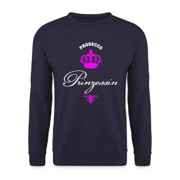 Prosecco Princess white pink - Unisex Sweatshirt - navy - Front - Alina (178cm) & Michal (187cm)