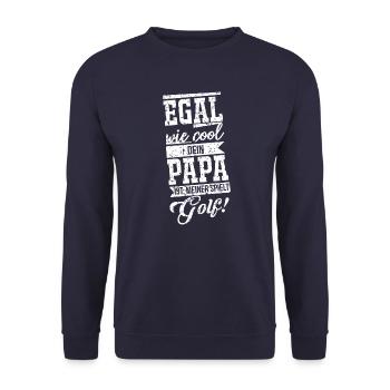 T-shirt de golfeur · Jeu de golf · Papa Cadeau - Sweat-shirt Unisexe - marine - Devant - Alina (178cm) & Michal (187cm)