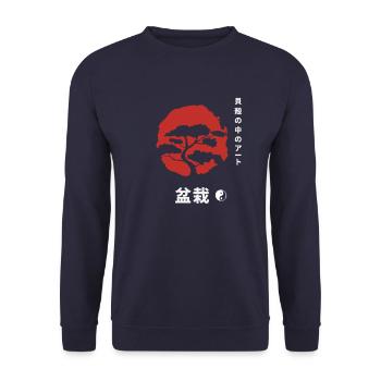 Bonsai arbre Yin et Yang symbole Japon méditation - Sweat-shirt Unisexe - marine - Devant - Alina (178cm) & Michal (187cm)