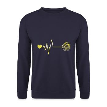 Muffin Pulse Coeur Amour - Sweat-shirt Unisexe - marine - Devant - Alina (178cm) & Michal (187cm)