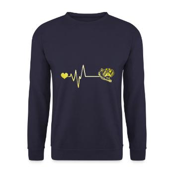 Taucherbrille puls herz - Unisex Pullover - Navy - Vorne - Alina (178cm) & Michal (187cm)