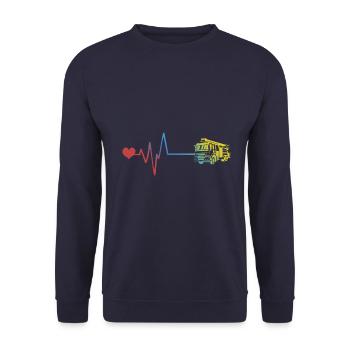 Fire Truck Fire Brigade Puls - Unisex Sweatshirt - navy - Front - Alina (178cm) & Michal (187cm)