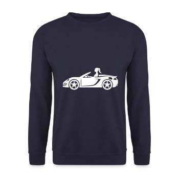 Sportauto Pkw Cabrio - Unisex Pullover - Navy - Vorne - Alina (178cm) & Michal (187cm)