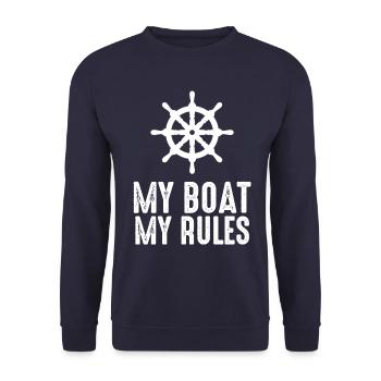 My Boat My Rules Mon bateau mes règles capitaine - Sweat-shirt Unisexe - marine - Devant - Alina (178cm) & Michal (187cm)