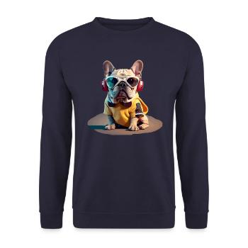 French Bully 3 - Unisex Sweatshirt - navy - Front - Alina (178cm) & Michal (187cm)