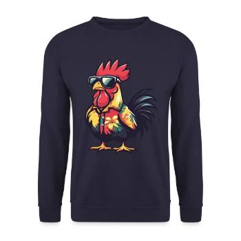 Coq Bande Dessinée Drôle Été - Sweat-shirt Unisexe - marine - Devant - Alina (178cm) & Michal (187cm)