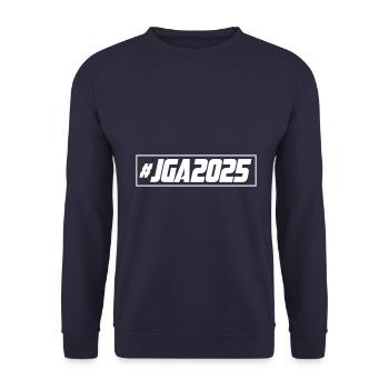 Jga 2025 Junggesellenabschied - Unisex Pullover - Navy - Vorne - Alina (178cm) & Michal (187cm)