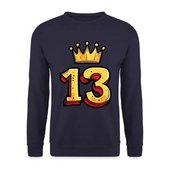 Couronne à 13 chiffres - Sweat-shirt Unisexe - marine - Devant - Alina (178cm) & Michal (187cm)