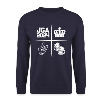 Bachelor Party Bachelor Party 2024 Party - Unisex Sweatshirt - navy - Front - Alina (178cm) & Michal (187cm)