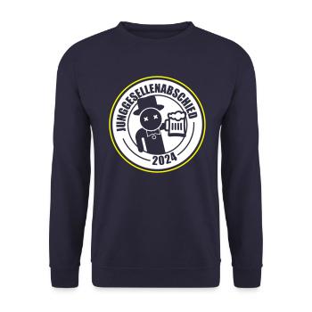 Junggesellenabschied 2024 Bier - Unisex Pullover - Navy - Vorne - Alina (178cm) & Michal (187cm)