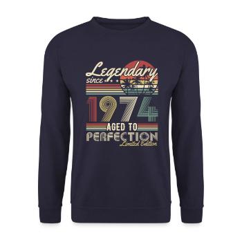 Légendaire depuis 1974 Cadeau d’anniversaire vintage - Sweat-shirt Unisexe - marine - Devant - Alina (178cm) & Michal (187cm)