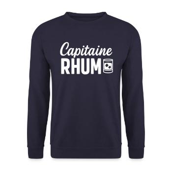 Capitaine des Mers – Style Pirate Vintage - Sweat-shirt Unisexe - marine - Devant - Alina (178cm) & Michal (187cm)