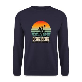 Das Shirt für nach dem group ride. - Unisex Pullover - Navy - Vorne - Alina (178cm) & Michal (187cm)