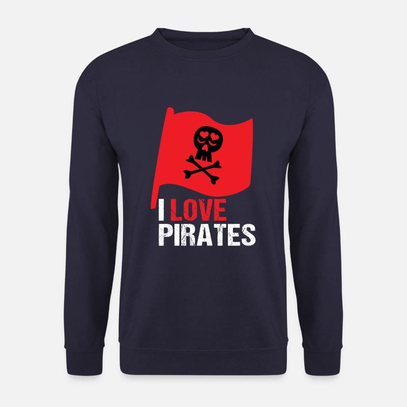 I LOVE PIRATES - Unisex Pullover - Navy