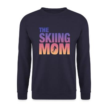 Skiing Geschenk Ski fahren - Unisex Pullover - Navy - Vorne - Alina (178cm) & Michal (187cm)