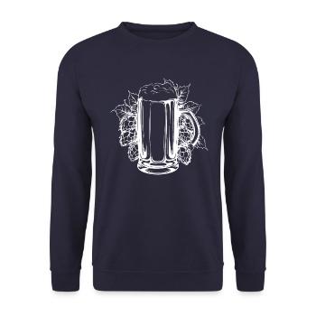 Hops, Malt, Beer, Beer Glass - Unisex Sweatshirt - navy - Front - Alina (178cm) & Michal (187cm)