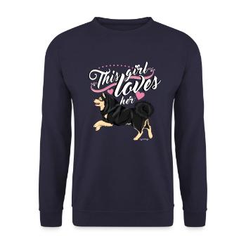 slkgirl4 - Unisex Pullover - Navy - Vorne - Alina (178cm) & Michal (187cm)