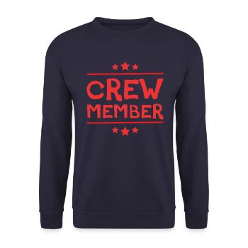 Crew Mitglied - Unisex Pullover - Navy - Vorne - Alina (178cm) & Michal (187cm)