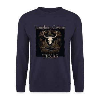 USA Urlaub in Texas: Longhorn-Höhlen - Unisex Pullover - Navy - Vorne - Alina (178cm) & Michal (187cm)