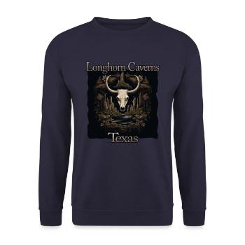 Longhorn Caverns Texas Vacations - Unisex Sweatshirt - navy - Front - Alina (178cm) & Michal (187cm)
