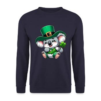 St. Patricks Day Koala Cartoon - Unisex Pullover - Navy - Vorne - Alina (178cm) & Michal (187cm)