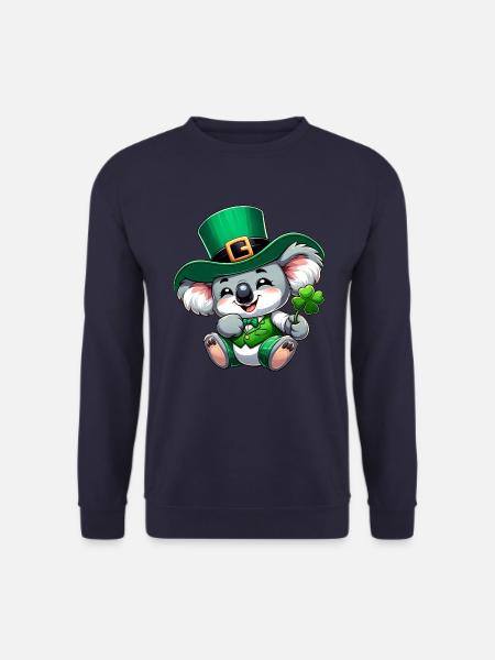 St. Patrick's Day Koala Cartoon - Unisex Sweatshirt - navy