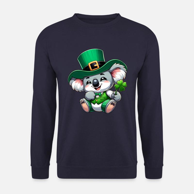 St. Patrick's Day Koala Cartoon - Unisex Sweatshirt - navy