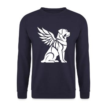 Dog Rottweiler Angel Wings Silhouette - Unisex Sweatshirt - navy - Front - Alina (178cm) & Michal (187cm)