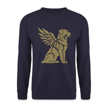 Dog Rottweiler Angel Wings Silhouette - Unisex Sweatshirt - navy - Front - Alina (178cm) & Michal (187cm)