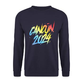 Cancun 2024 Colorful Holiday Team - Unisex Sweatshirt - navy - Front - Alina (178cm) & Michal (187cm)