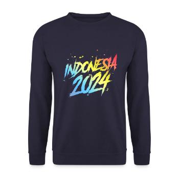 Indonésie 2024 Équipe de vacances colorée - Sweat-shirt Unisexe - marine - Devant - Alina (178cm) & Michal (187cm)