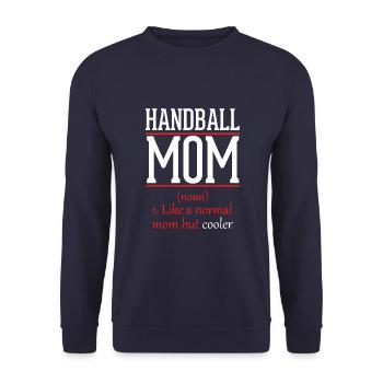 Handball Mama wie eine normale Mutter nur cooler - Unisex Pullover - Navy - Vorne - Alina (178cm) & Michal (187cm)