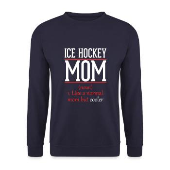 Eishockey Mama wie eine normale Mutter nur cooler - Unisex Pullover - Navy - Vorne - Alina (178cm) & Michal (187cm)